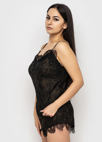 Черная всесезон пижама (топ, шорты) Ghazel