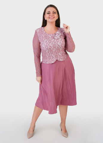 Женское демисезонное Платье с пышной юбкой BABOCHKA XL Collection однотонное
