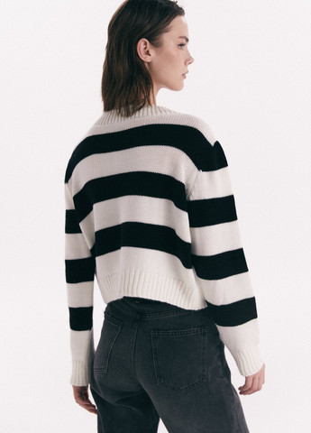 Чорно-білий демісезонний пуловер пуловер Gepur