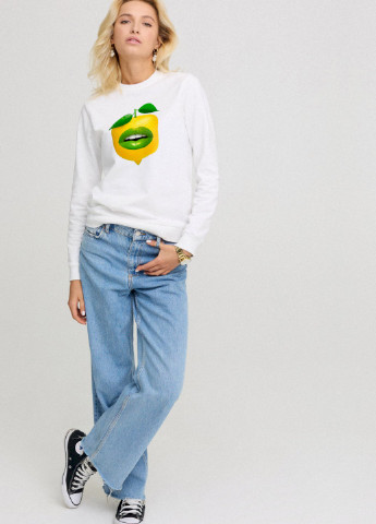 Білий світшот жіночій basic /no flis/ YAPPI (254658634)