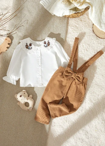 Комбинированный демисезонный костюм (блуза, брюки) брючный SHEIN