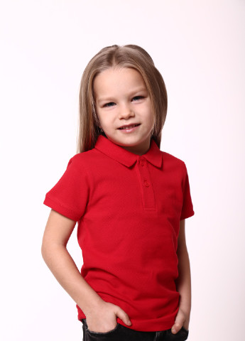 Красная детская футболка-футболка поло детская TvoePolo однотонная