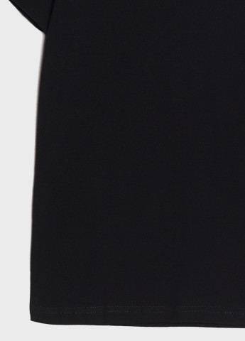 Чорна літня футболка жіноча базова, рукав з підворотом KASTA design