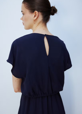 Темно-синее кэжуал, деловое платье для кормящих H&M однотонное