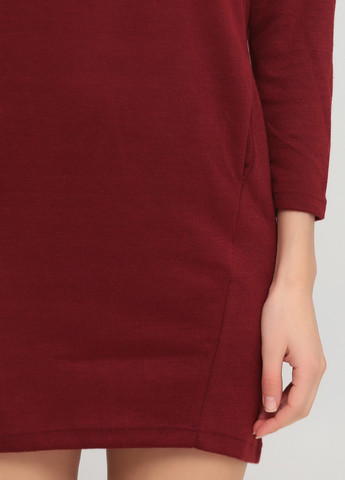 Темно-бордовое кэжуал платье платье-футболка Springfield с надписью