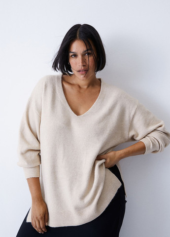 Бежевый демисезонный свитер пуловер H&M