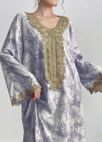 Комбінована вечірня, кежуал сукня а-силует SHEIN тай-дай