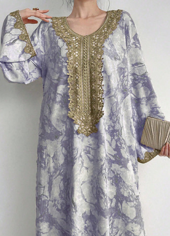 Комбінована вечірня, кежуал сукня а-силует SHEIN тай-дай