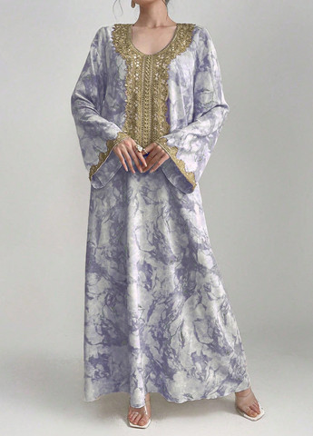 Комбінована вечірня, кежуал сукня а-силует SHEIN тай-дай