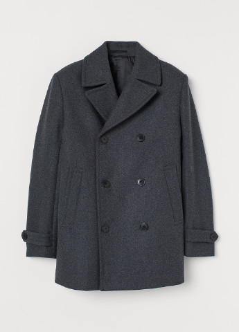 Темно-серое демисезонное Пальто бушлат H&M