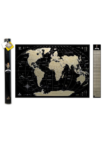 Настінна скретч карта світу постер для позначок подорожей My Map Perfect World 63х88 см (473255-Prob) Чорна Unbranded (254184692)