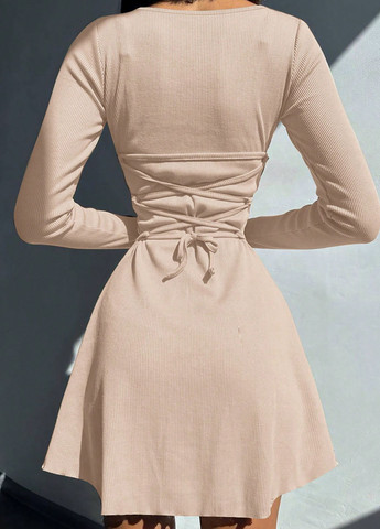 Бежева кежуал сукня кльош SHEIN однотонна