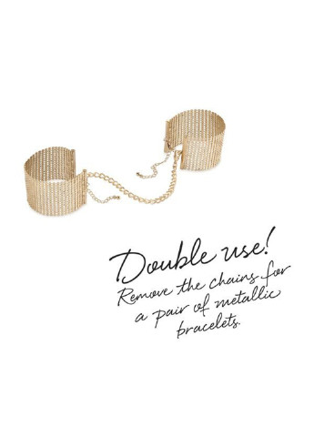 Наручники Desir Metallique Handcuffs - Gold, металлические, стильные браслеты Bijoux Indiscrets (252607229)