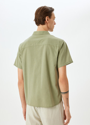 Светло-зеленая кэжуал рубашка однотонная KOTON