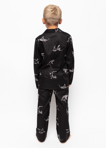 Чорна всесезон піжама (сорочка, штани) рубашка + брюки Cyberjammies