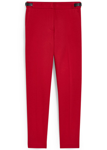 Красные кэжуал демисезонные зауженные, укороченные брюки C&A