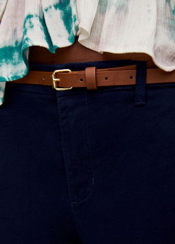 Темно-синие кэжуал демисезонные зауженные брюки Pull & Bear