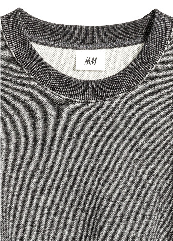 Свитшот H&M - Прямой крой меланж серый кэжуал - (147945909)