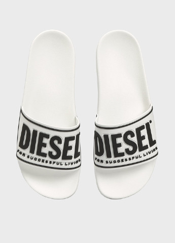 Белые пляжные шлепанцы Diesel
