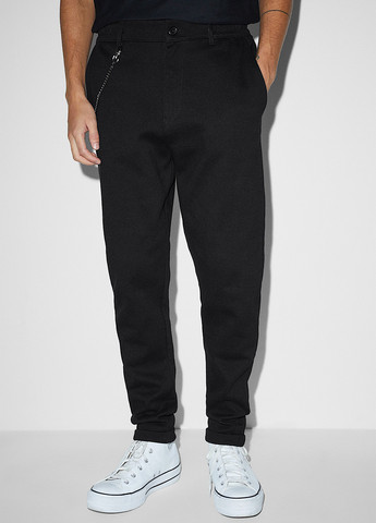 Черные кэжуал демисезонные зауженные брюки C&A