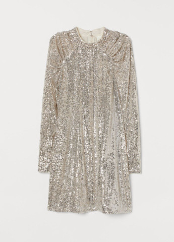 Срібна вечірня сукня H&M однотонна