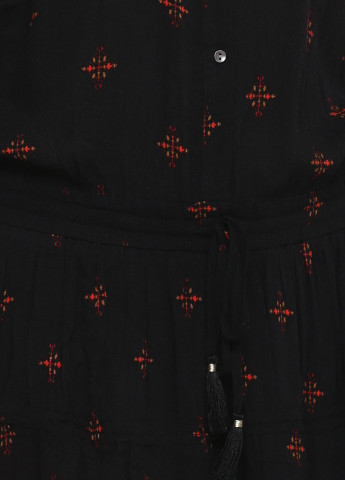 Черное кэжуал платье а-силуэт Pieszak с рисунком