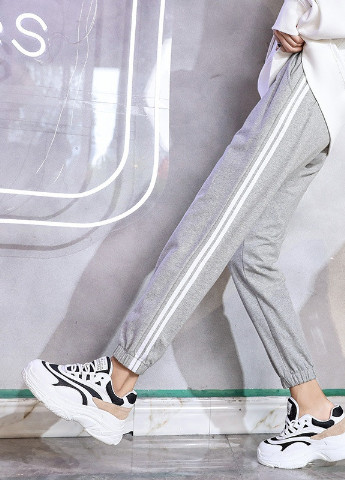 Серые кэжуал демисезонные багги брюки Berni Fashion