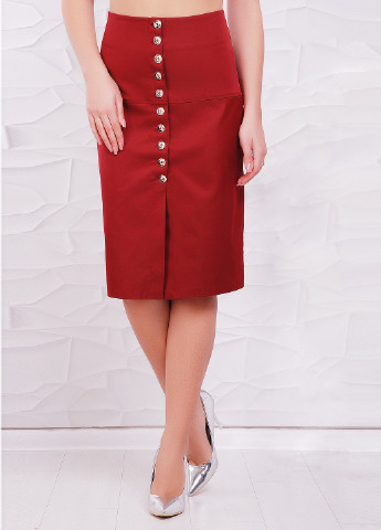 Красная кэжуал однотонная юбка Fashion Up мини