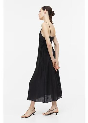 Чорна вечірня сукня з відкритою спиною H&M однотонна