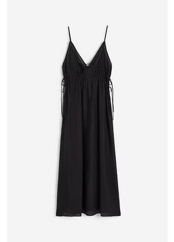 Чорна вечірня сукня з відкритою спиною H&M однотонна