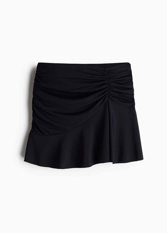 Черная кэжуал однотонная юбка H&M а-силуэта (трапеция)