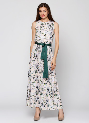 Персиковое вечернее платье Ravol с цветочным принтом