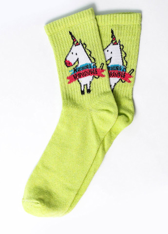 Шкарпетки Єдиноріг зелений Rock'n'socks зелені повсякденні