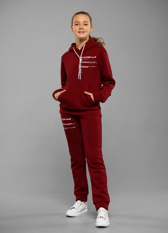 Бордовый зимний спортивный костюм с надписями Sinthia (210694170)