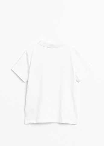 Белая детская футболка-поло для мальчика Coccodrillo с надписью
