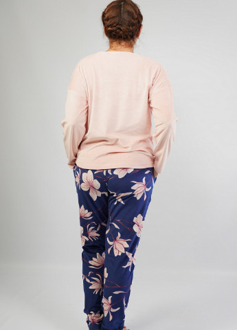 Розовая всесезон комплект велюровый (лонгслив, брюки) лонгслив + брюки Vienetta