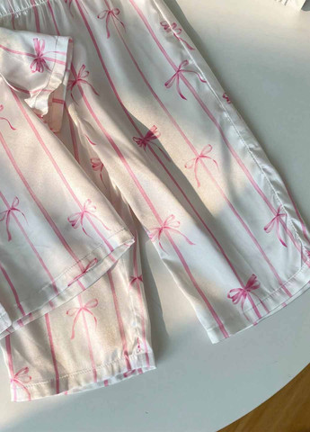 Біла всесезон піжама (сорочка, штани) сорочка + брюки SHEIN