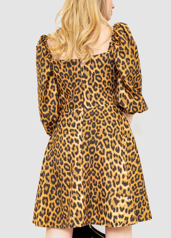 Светло-коричневое кэжуал платье клеш Ager леопардовый