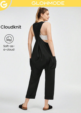 Комбінезон SHEIN комбінезон-брюки логотип чорний спортивний поліестер, трикотаж