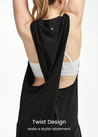 Комбінезон SHEIN комбінезон-брюки логотип чорний спортивний поліестер, трикотаж