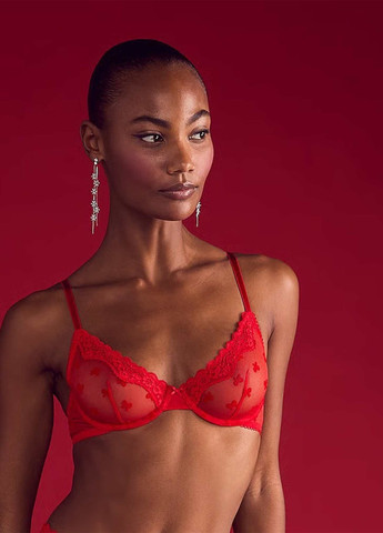 Красный демисезонный комплект (бюстгальтер, трусики) Victoria's Secret