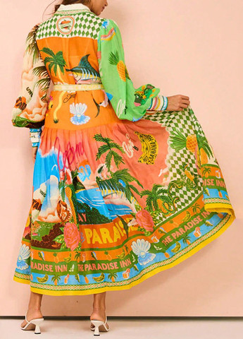 Комбінована кежуал сукня сукня-сорочка SHEIN з малюнком