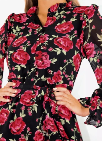 Чорна кежуал плаття, сукня Missguided з квітковим принтом