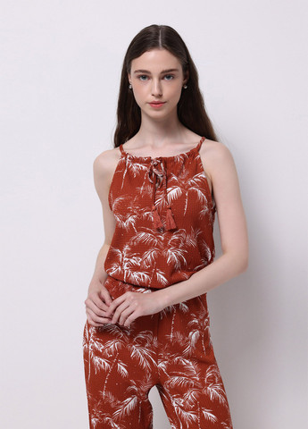 Комбинезон Colin's комбинезон-брюки рисунок терракотовый кэжуал полиэстер