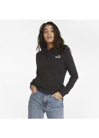 Черное спортивное толстовка essentials+ embroidery women's hoodie Puma однотонное