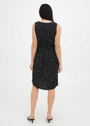 Чорна кежуал сукня кльош Vicolo в горошок