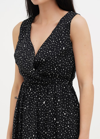 Чорна кежуал сукня кльош Vicolo в горошок