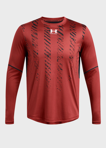 Бордовый демисезонный спортивный лонгслив Under Armour с логотипом