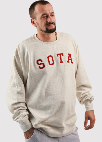 Сіро-бежевий світшот Blue 84 меланж нашивки (361422147)