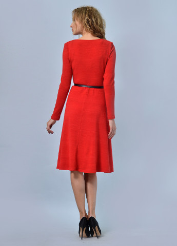 Червона кежуал сукня, сукня кльош Lila Kass однотонна
